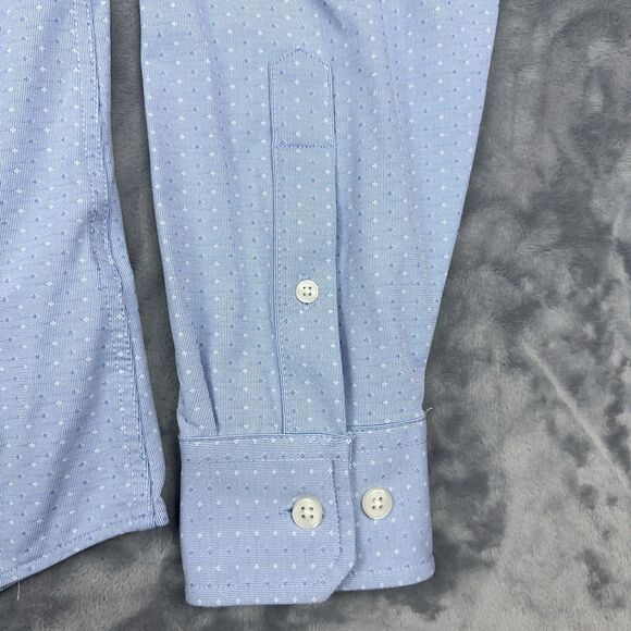 Rhone Shirt Mens M Blue Commuter Italian Fabric Slim Fit Performance Stretch - Picture 4 of 11